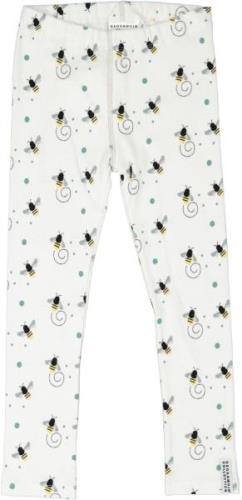 Geggamoja Bees Leggings, White, 74-80