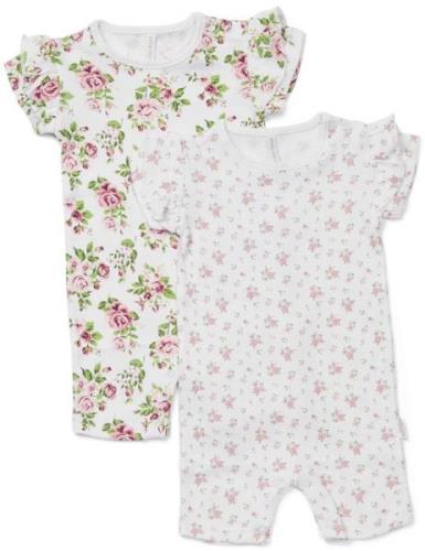 Petite Chérie Atelier Ada Jumpsuit 2er-Pack, White/Flowers 62