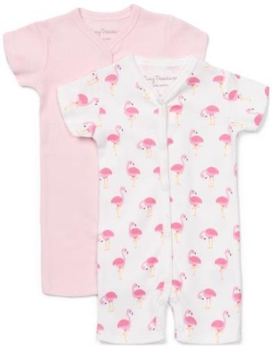 Tiny Treasure Summer Bodysuit 2er-Pack, White/Flamingo 62