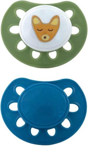 Esska Classic Fox Schnuller 2er-Pack, Grün/Blau