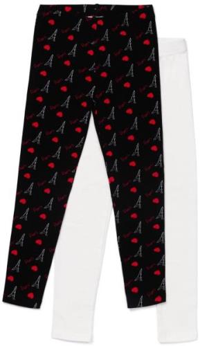 Luca &  Lola Venetia Lange Leggings 2er-Pack, Black/Red 110-116