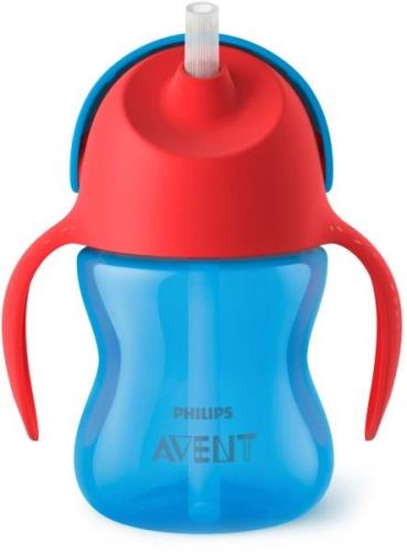 Philips Avent Becher mit Strohhalm und Griff 200ml, Blau/Rot