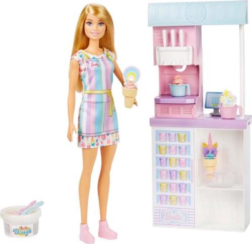 Barbie Spielset Eisstand mit Puppe