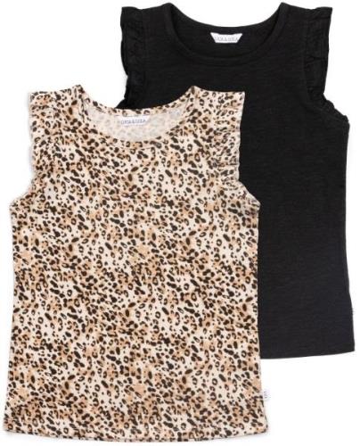 Luca &  Lola Montena Top 2er-Pack, Leopard/Black 110–116