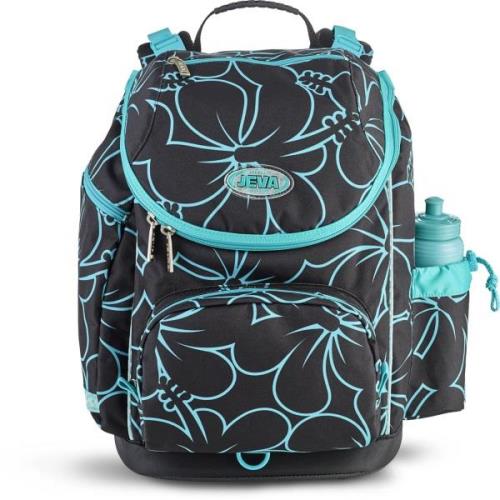 Jeva Hibiscus Kinder Rucksack 18L, Schwarz/Türkis