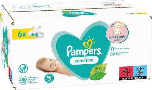 Pampers Sensitive Baby Wipes Big 6x80-p