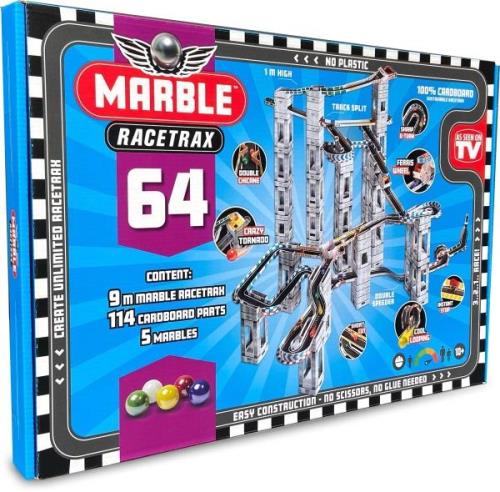 Marble Racetrax Grand Prix Kugelbahn-Set 64 Bögen