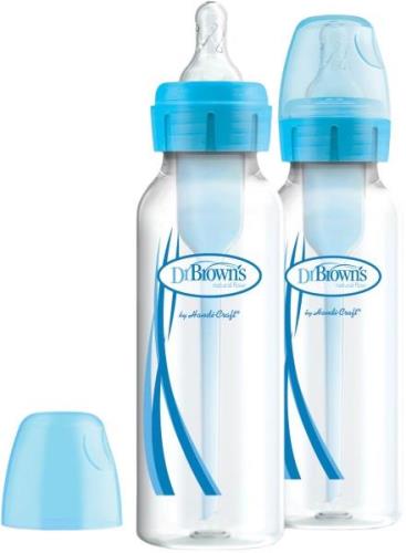 Dr. Brown's Option+ Schmaler Hals Babyflasche 250 ml 2er-Pack, Blå