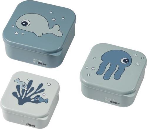 Done By Deer Snackbox 3er-Pack Sea Friends, Blue