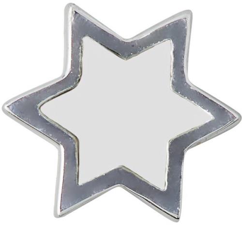 Design Letters Enamel Star Charm Silver