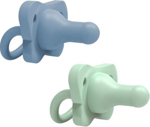 Dr. Brown's HappyPaci Schnuller 0–6 Monate 2er-Pack Silikon, Blau/Grün