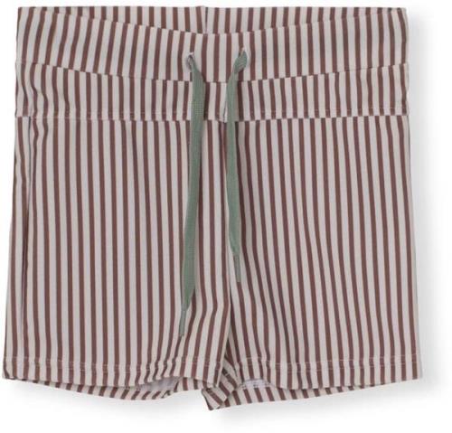 MINI A TURE Gerryan Badehose, Acorn Brown Stripes, 122-128