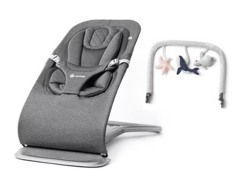 Ergobaby Evolve 3-in-1 Babywippe inkl. Spielbogen, Charcoal Grey