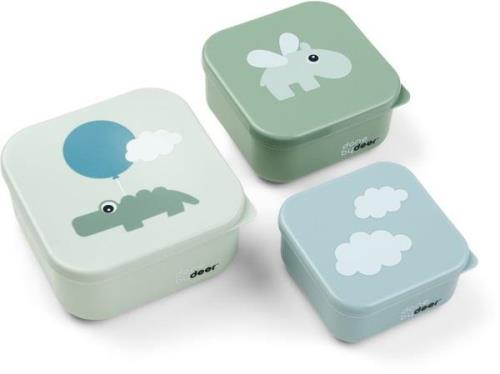 Done By Deer Happy Clouds Snackboxen 3er-Pack, Grün