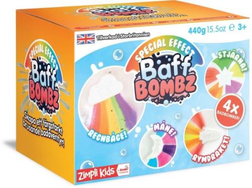 Zimpli Kids Baff Bombz Badebomben Regenbogen, Raumschiff, Mond &  Ster...