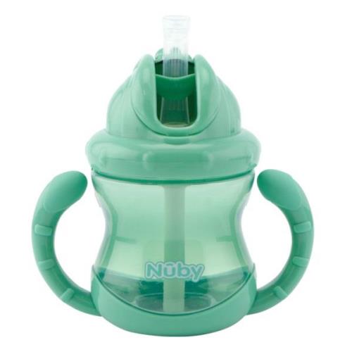 Nuby Twin Handle Flip It Becher 240 ml +12 m, Grün