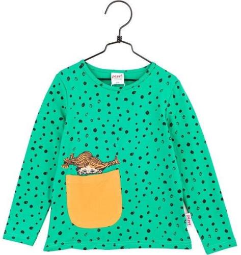 Pippi Langstrumpf Pullover Punkte, Teal, 122