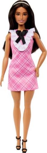 Barbie Fashionista Puppe mit schwarzen Haaren &  kariertem Kleid