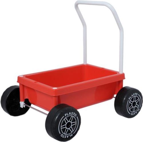 Plasto Lauflernwagen mit leisen Rädern, Rot, Babyspielzeug