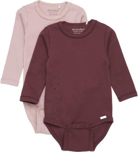 Minymo Body 2er-Pack, Catawba Grape, 74, Babykleidung