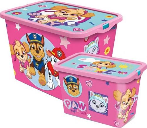 Paw Patrol Aufbewahrungsboxen Set 23l &  7l, Rosa