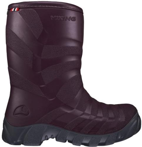 Viking Ultra Gefütterte Gummistiefel, Grape/Grey, 34, Kindergummistief...