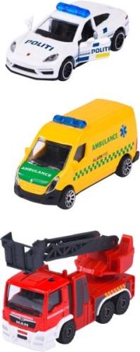 Majorette Dänische Einsatzfahrzeuge 3er-Pack