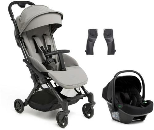 Beemoo Easy Fly Lux 4 Buggy inkl. Route i-Size Babyschale, Stone Grey/...