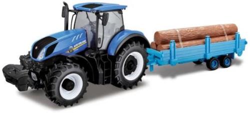 BB Junior Farmland New Holland Traktor T7.315 mit Holzanhänger 1:32