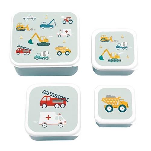 A Little Lovely Company Lunchbox-Set, Fahrzeuge