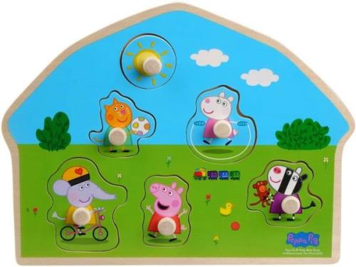 Peppa Wutz Spielplatz Knopfpuzzle Aus Holz 6 Teile