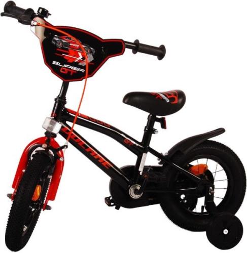 Volare Super GT Kinderfahrrad 12 Zoll, Schwarz/Rot